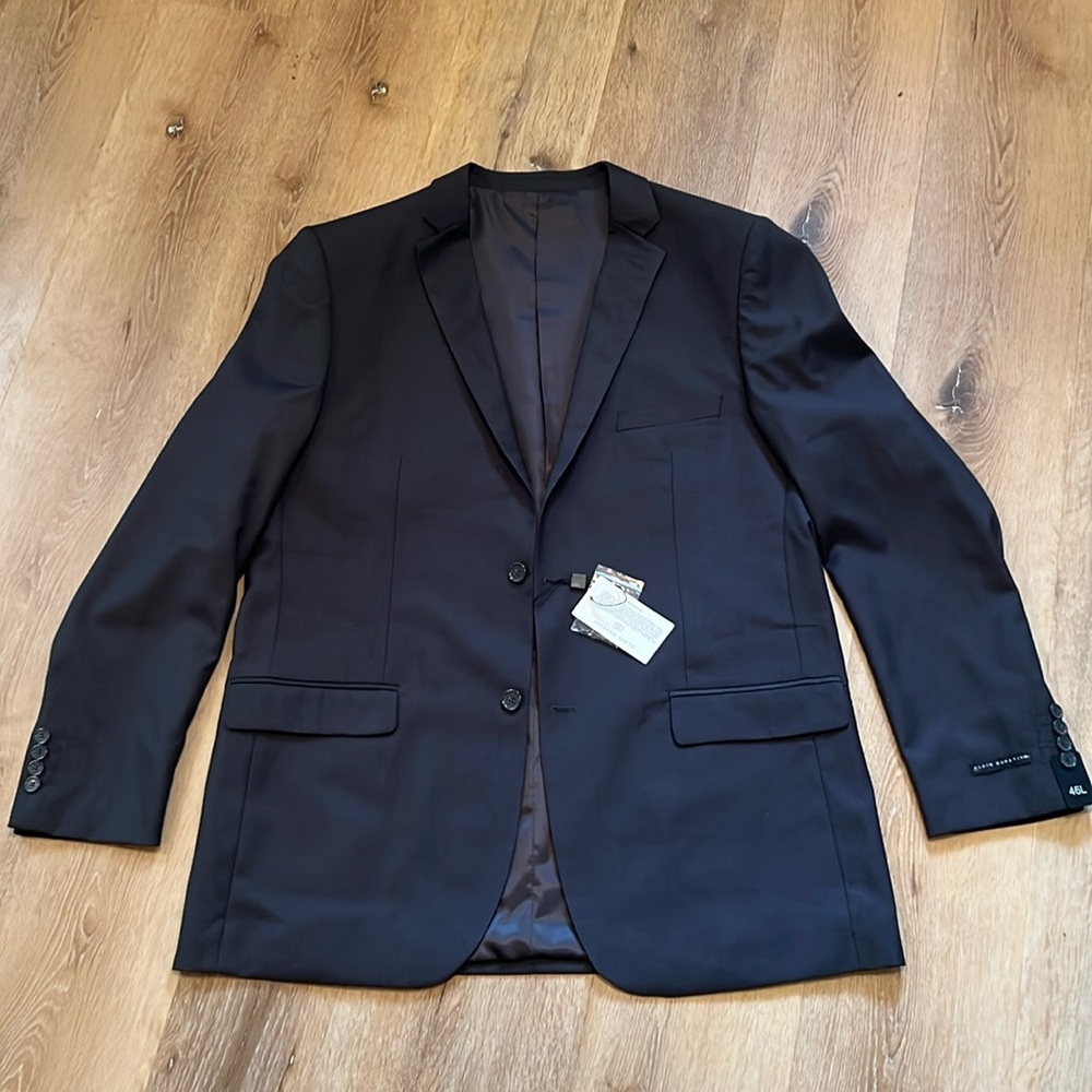 Alain Dupetit Blazer Mens 46L 40W Charcoal Dry Clean Jacket NWT